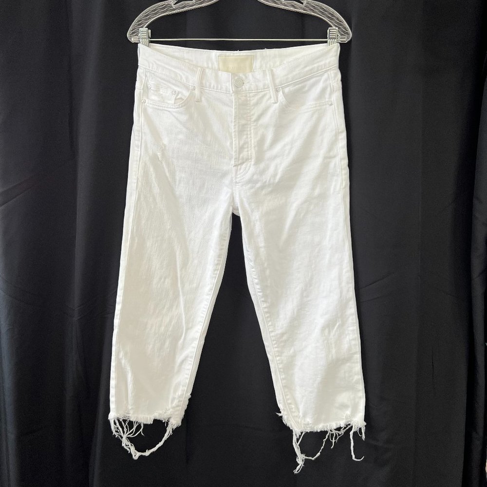 Mother Superior The Almost Saint Cropped Distressed Jeans Almost Innocent Sz 26 - Picture 1 of 14